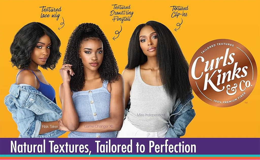 Sensationnel HD Lace Front Synthetic Wig Curls Kinks N Co Glueless Kinky Edges Y-Part Kinky Ringlet Curl 14"