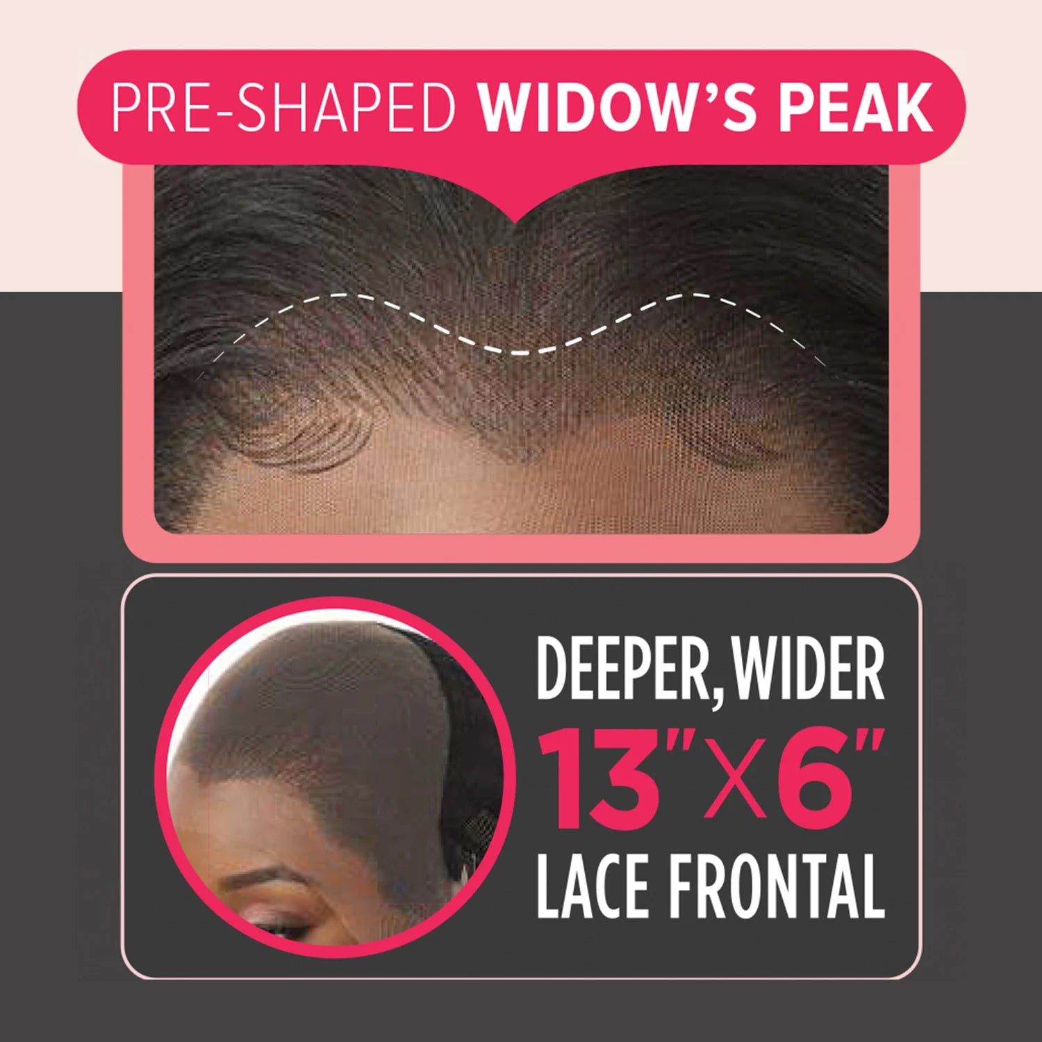Lace Frontal Synthetic Wig Perfect Hairline Glueless Fully Hand-Tied 13X6 True Frontal Peak 703