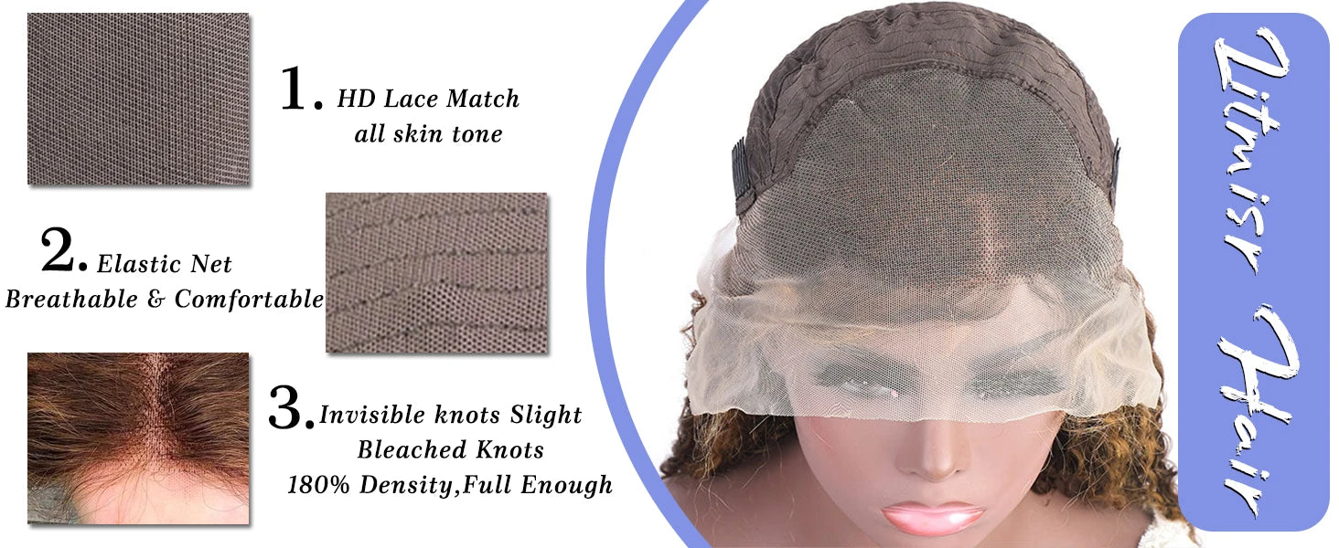 Loose Deep Wave Wig Human Hair Ready To Wear13x4 13x6 Lace Closure Curly Highlight Ombre 4/27 Preplucked Hairline Pre Cut