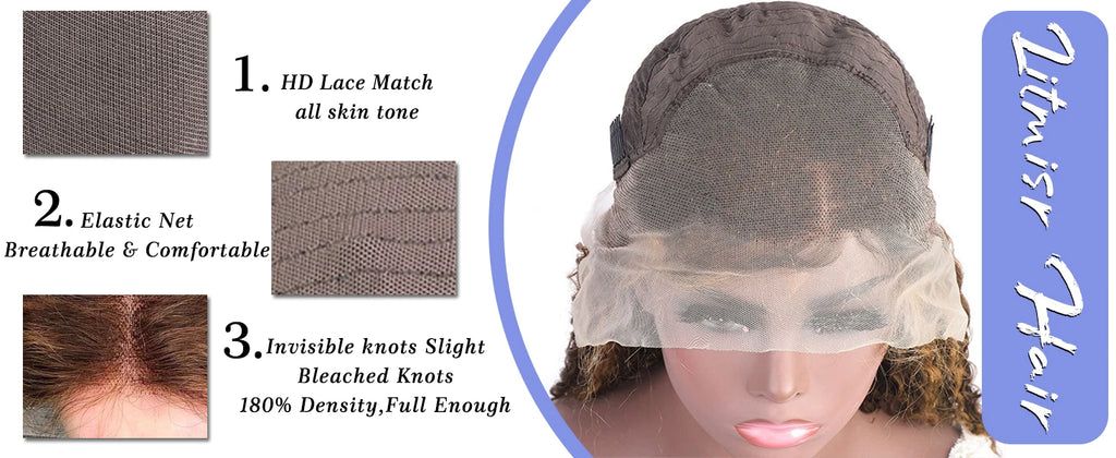 13x6 Highlight Ombre Deep Wave Lace Frontal Wig Brazilian Remy Colored Curly 13x4 HD Lace Front Human Hair Wigs For Women