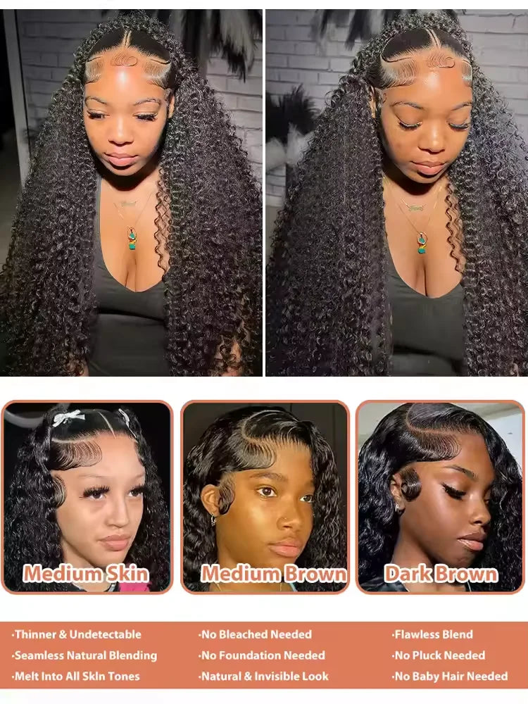 30 40 Inch 13x6 HD Lace Front Human Hair Wigs Deep Wave 250 Density 13x4 Curly Lace Frontal Wig Glueless 5x5 Closure Brazilian
