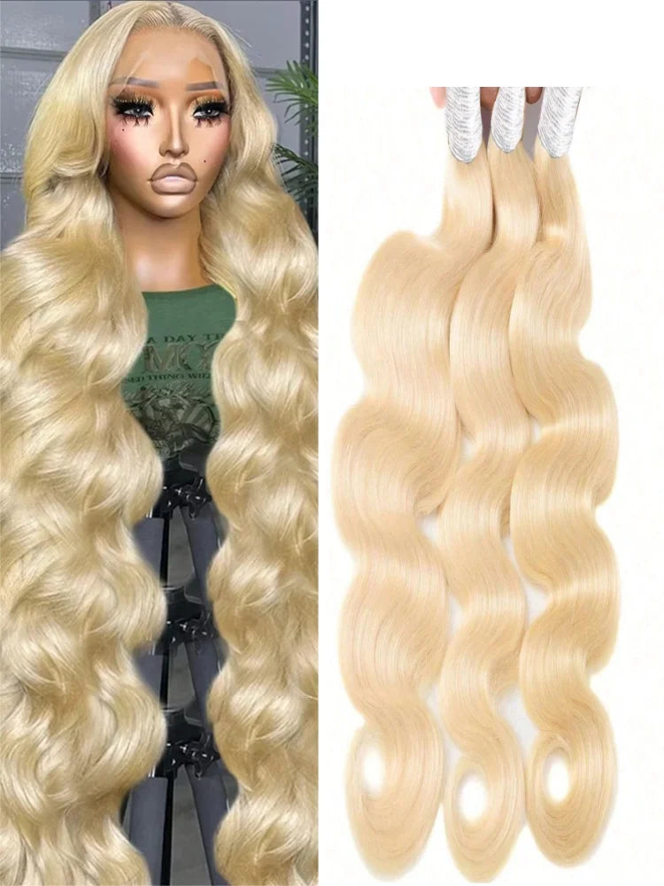 1/3/4 Bundles Body Wave 613 Blonde Human Hair Bundles 26 28 30 Inch 613 Honey Blonde Bundles Body Wave Brazilian Hair