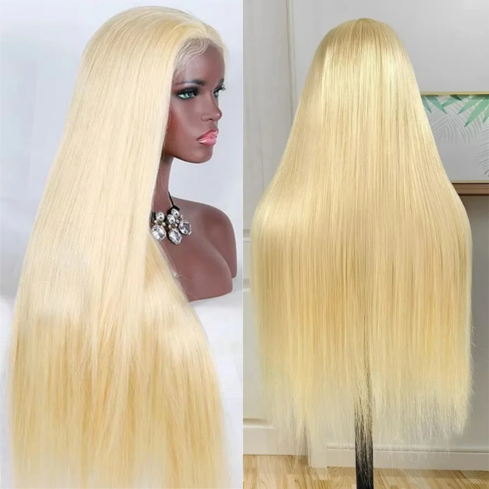 200% Density 13x6 HD Transparent Lace Front Wigs Straight Human Hair Wigs Wear and Go 613 Blond Lace Frontal Wig Human Hair