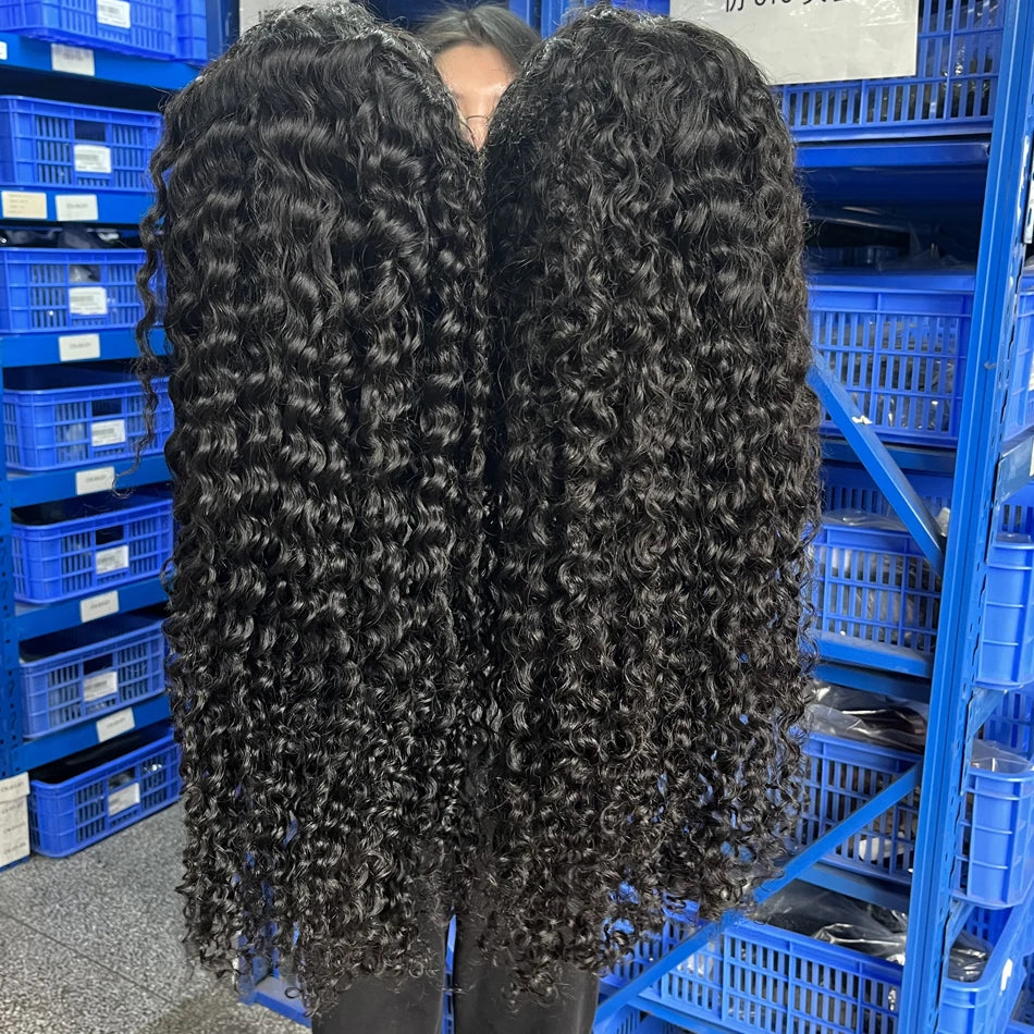 300% 13X6 360 HD Deep Wave Lace Frontal Wig Brazilian 40 46Inch 13X4 Loose Water Curly Wave Lace Front Human Hair Wigs For Women