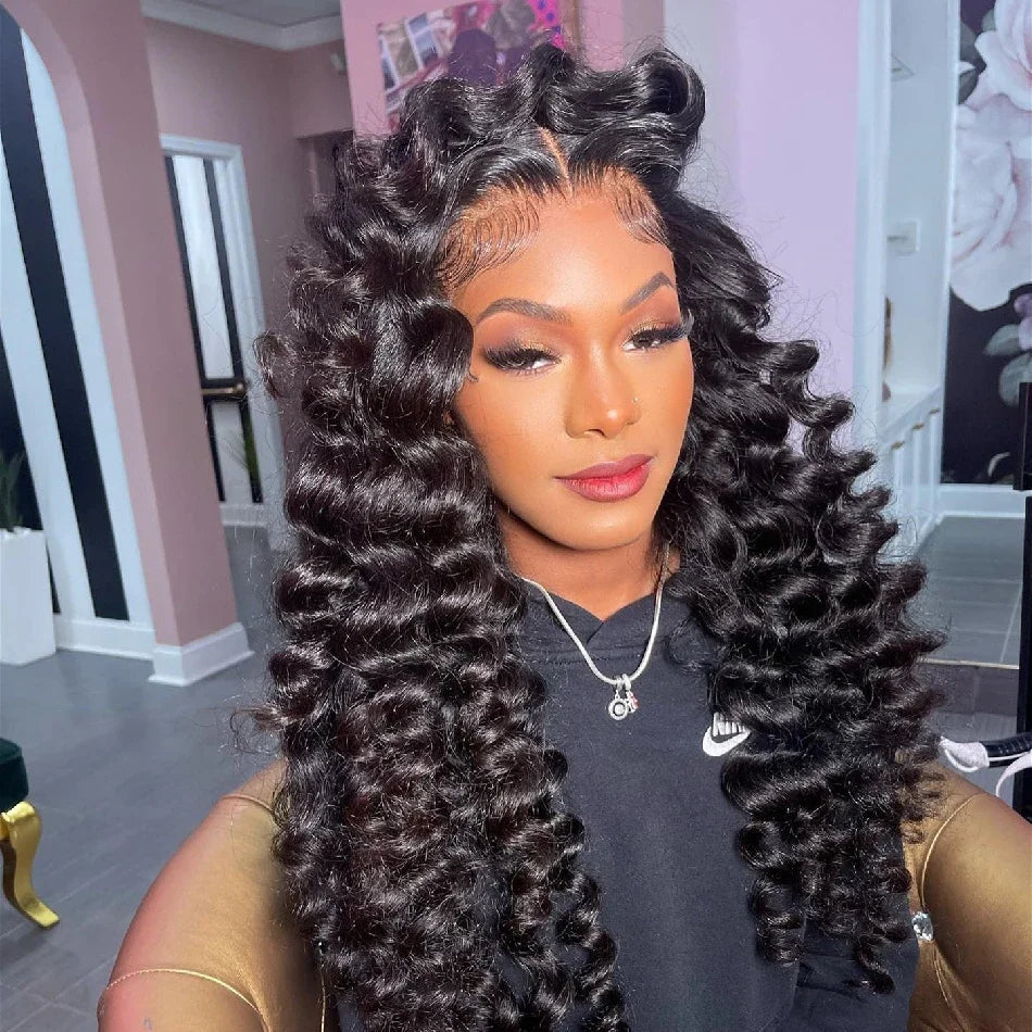 40 Inch Loose Deep Wave 13x6 HD Lace Frontal Human Hair Wig Brazilian Curly Wigs 13x4 360 Full Lace Front Wigs For Women 250%