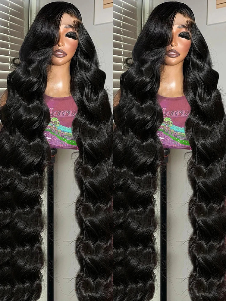 300 Density 13x6 HD Lace Front Human Hair Wigs Brazilian 40 50 Inch Body Wave Lace Front Wig For Women Glueless Wigs Human Hair