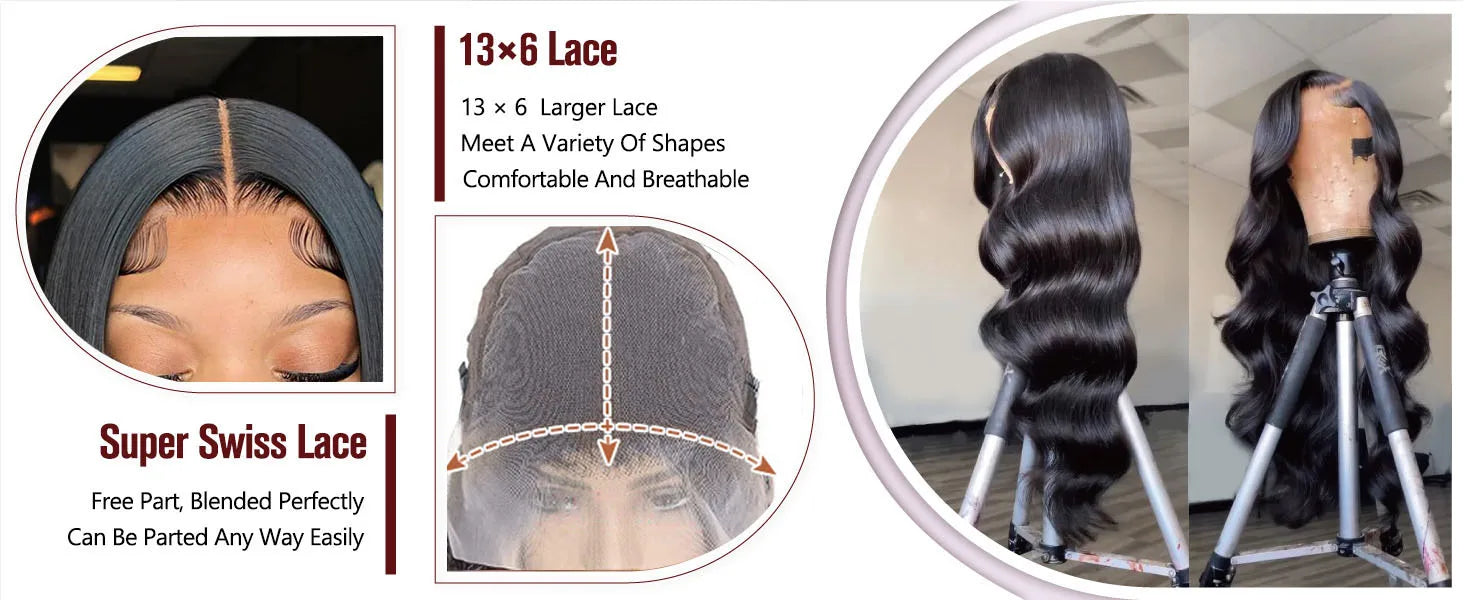 30 40 Inch 250 Density Body Wave Lace Frontal Wig 13x6 HD Lace Frontal Human Hair Wig  13x4 Brazilian glueless wigs human hair