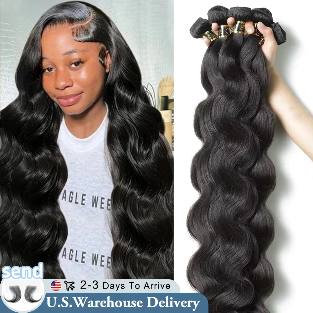 40 Inch Body Wave Bundles 100% Unprocessed Virgin Raw Human Hair Bundles 1/4/5/6 PCS 16A Brazilian Remy Weave Extensions Bundle
