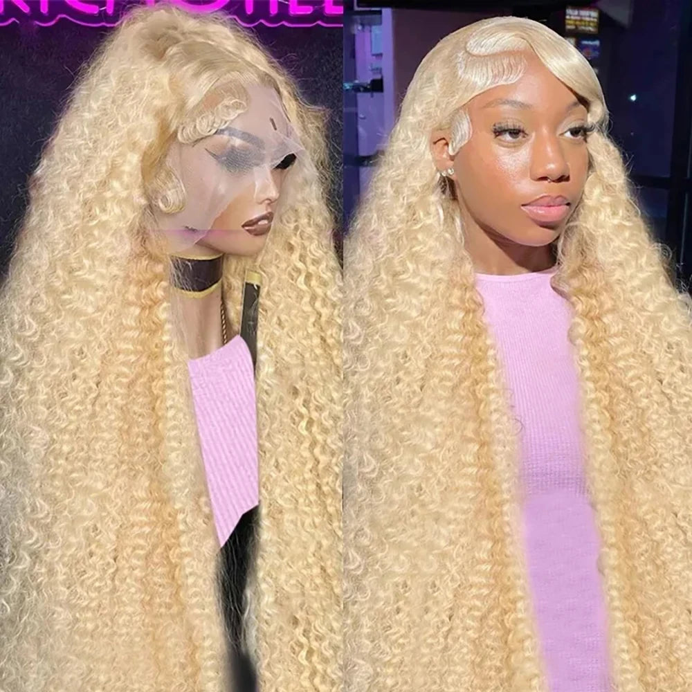 613 Blonde Curly Wigs Cheap on sale clearance for women Hd Lace Wig 13x6 Human Hair 13x4 Deep Wave Pre plucked Colored Wigs