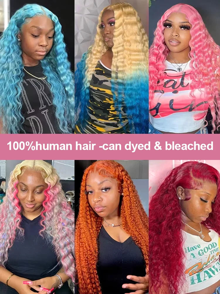 40 42 Inch 613 Honey Blonde Color Deep Wave 13x4 13x6 Hd Lace Frontal Wigs Brazilian Curly Human Hair Wigs For Women 250 Density