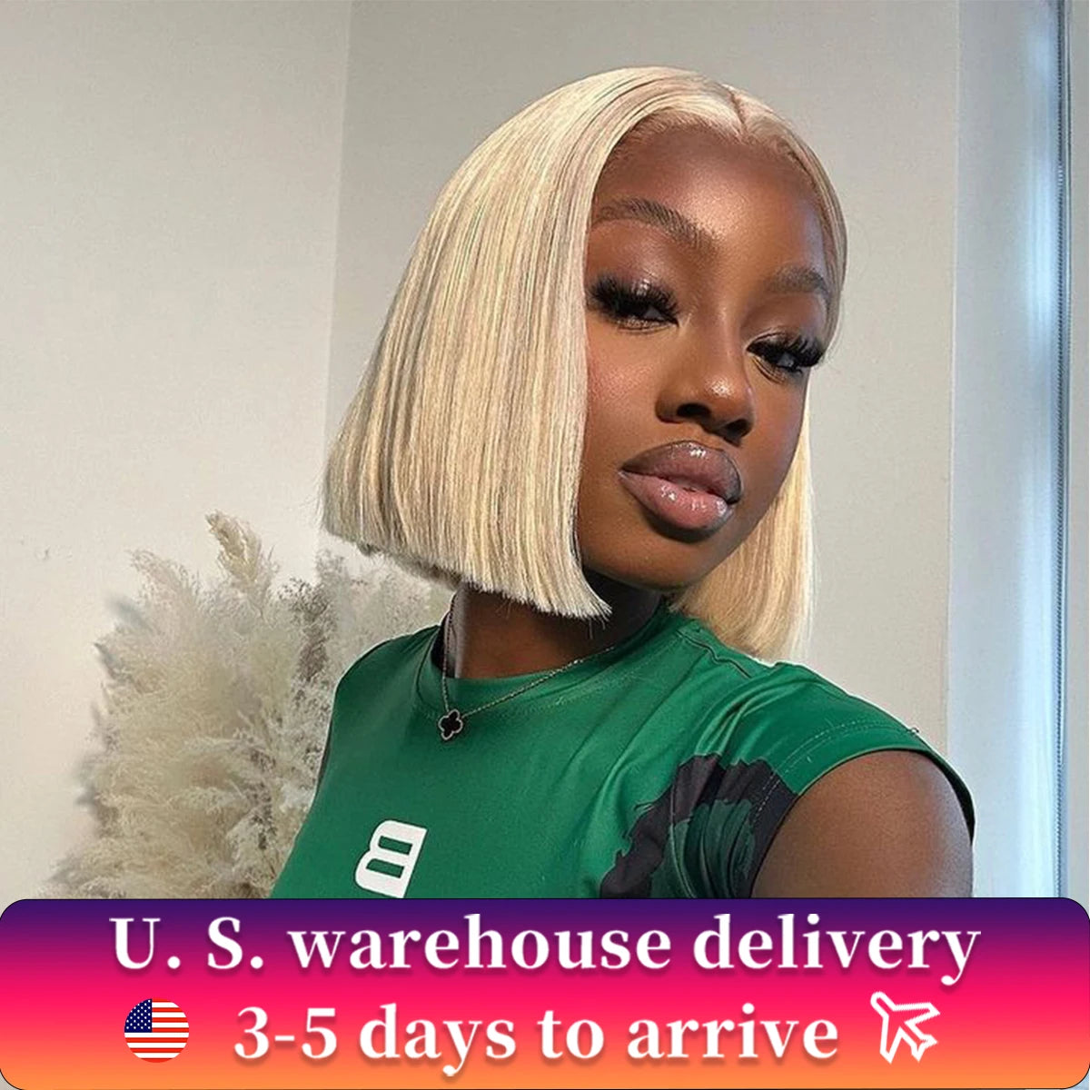 Straight 613 Bob Wig Human Hair 180% Density Blonde Bob Wig Human Hair Glueless Lace Front Wigs Short HD Transparent Lace Front