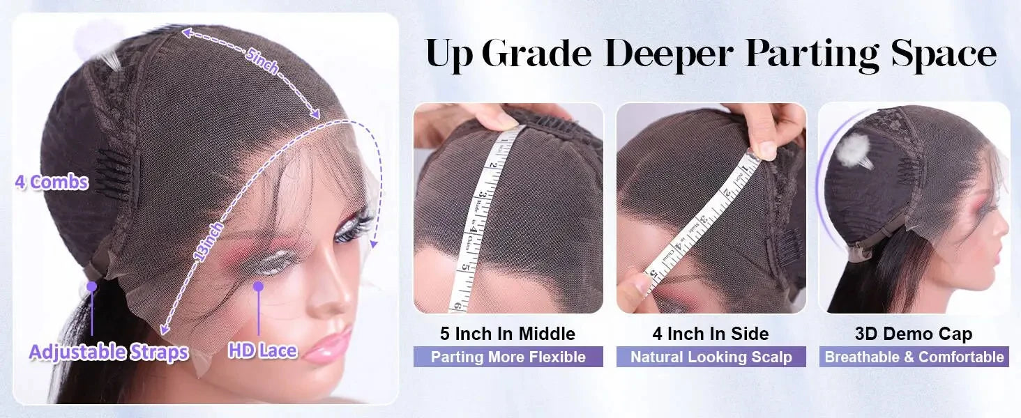 220 Density Straight Human Hair Wigs 30 Inch 13x6 Hd Lace Front Wig PrePlucked Brazilian Hair 13x5 Lace Frontal Wig For Women