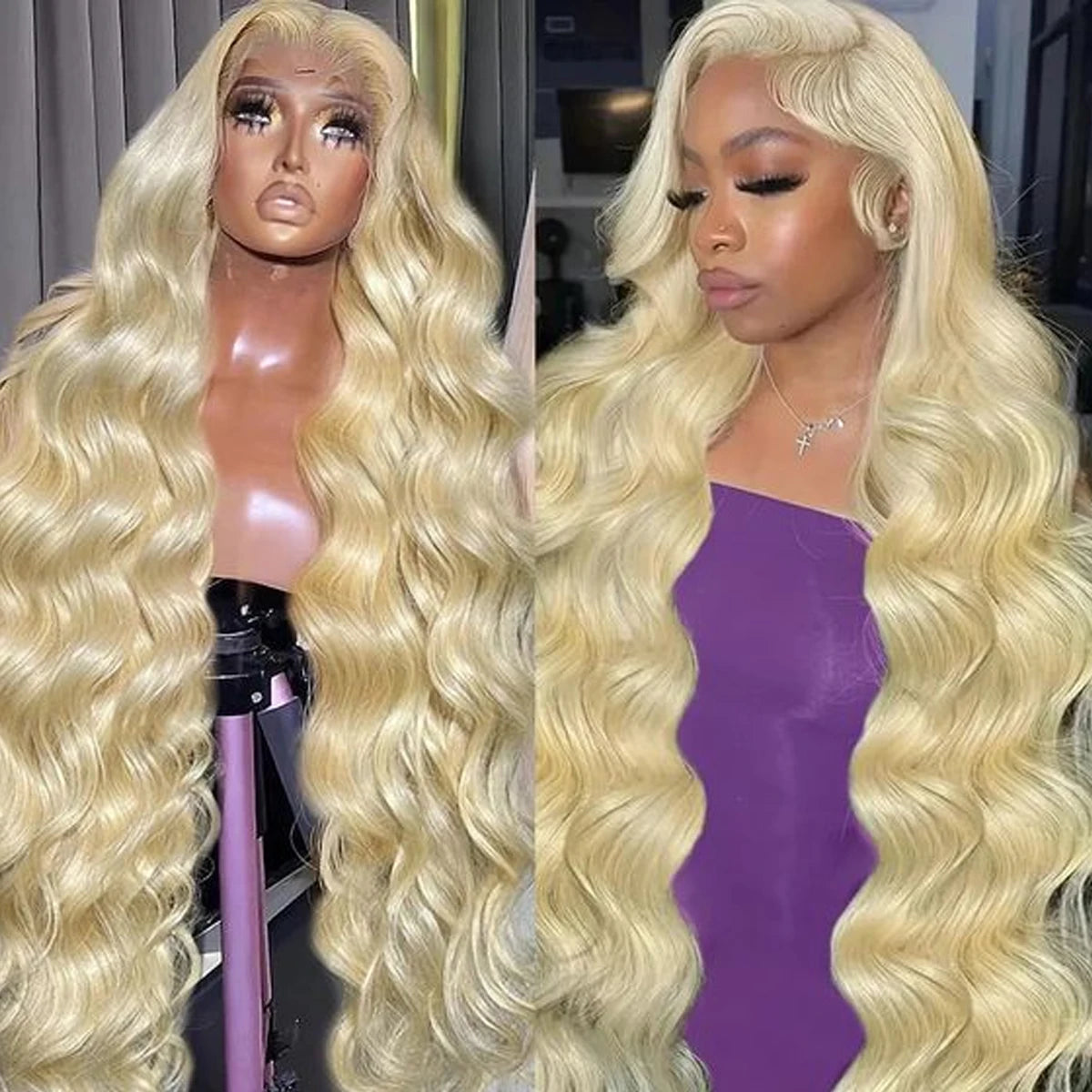Brazilian 613 Blonde Body Wave 100% Human Hair HD Transparent 13x6 13x4 Lace Frontal Wigs 30 34 Inch Lace Front Wig For Women