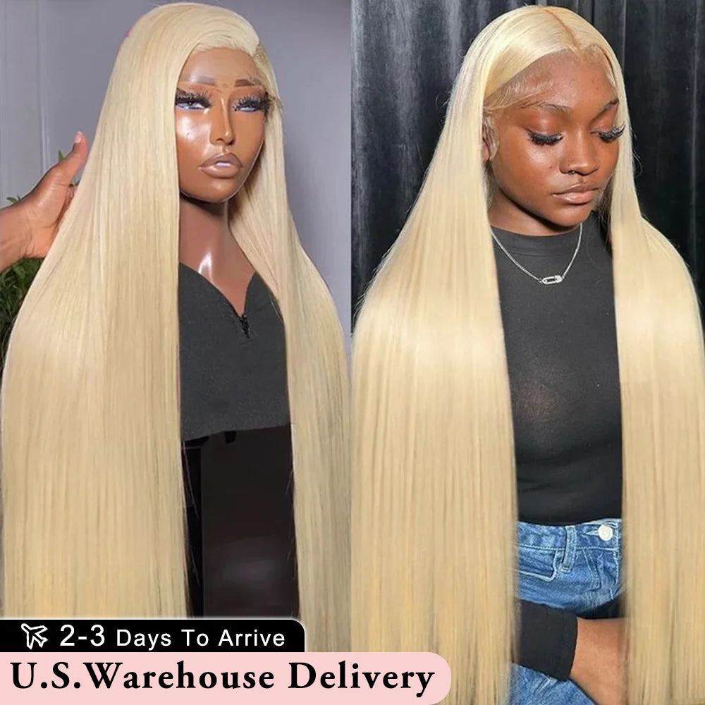 36 40Inch 613 Human Hair Wig 13x6 Blonde Bone Straight HD Lace Front Wig 250 Density Colored Brazilian Human Hair Wigs For Women
