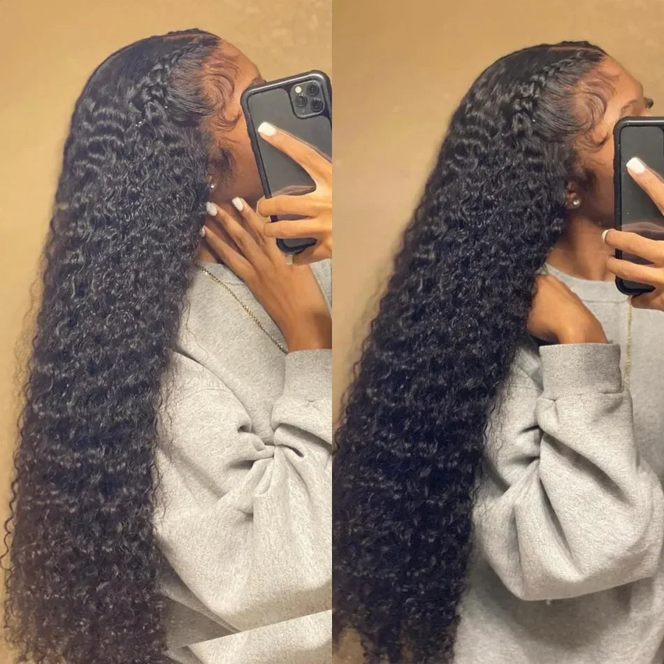 40inch Water Wave Curly Lace Frontal Wigs 13x4 13x6 HD Deep Wave Lace Frontal Wig 360 Full Human Hair Wigs For Women On Sale