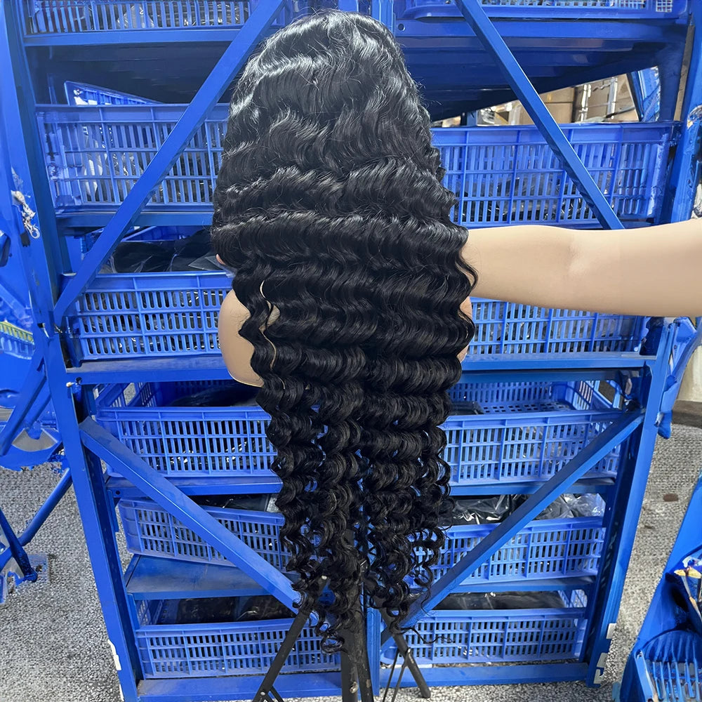 40 Inch Loose Deep Wave 13x6 HD Lace Frontal Human Hair Wig Brazilian Curly Wigs 13x4 360 Full Lace Front Wigs For Women 250%
