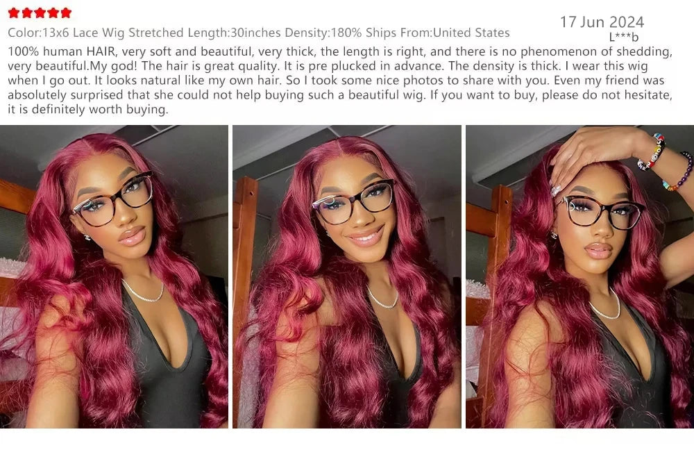 220 Density 99J Burgundy Human Hair Wig Colored Hd Lace Front Wig 13x6 Body Wave Lace Frontal Wigs 13x4 Pre Plucked Human Hair