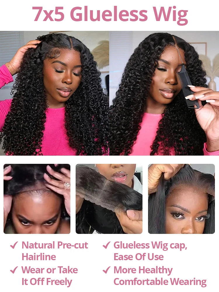 40 46Inch Deep Wave 13x6 13x4 Lace Frontal Human Hair Wig 300 Density 7x5 Water Curly Wear Go Glueless Human Hair Wigs For Women