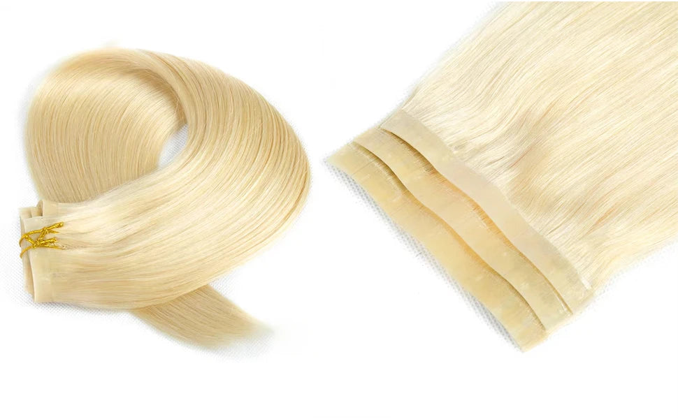 10Pcs Clip In Hair Extensions 100% Real Human Hair 613 Blonde Colored Straight Clip In Hair 140G/Set Deals Clearance Sale