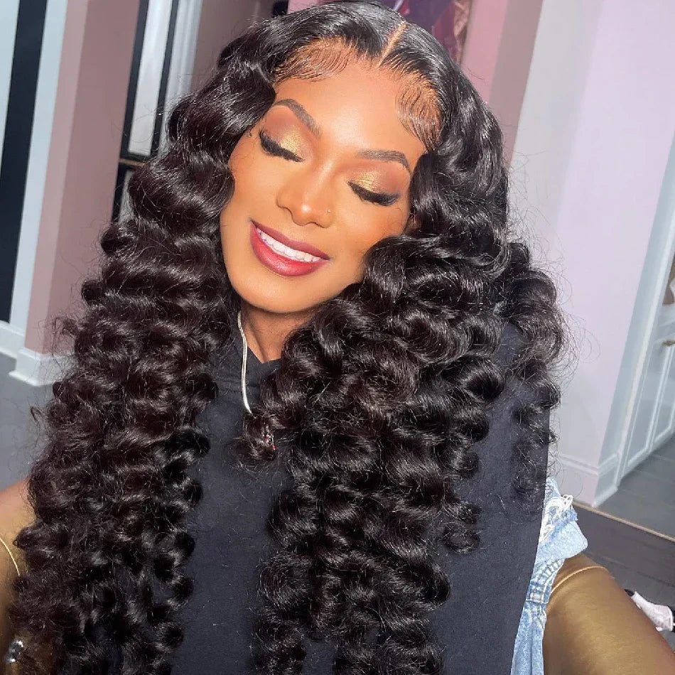 40 Inch Loose Deep Wave 13x6 HD Lace Frontal Human Hair Wig Brazilian Curly Wigs 13x4 360 Full Lace Front Wigs For Women 250%