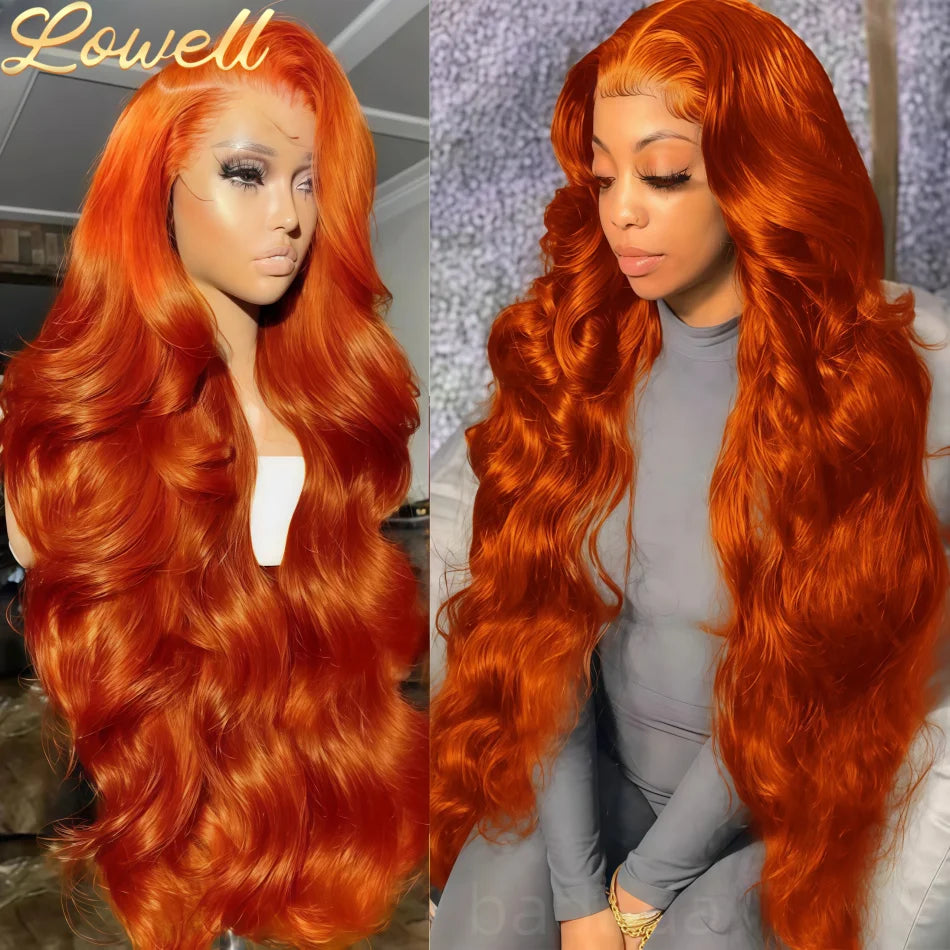 Ginger Human Hair Wig 13x6 Hd Lace Frontal Wig 30 Inch 13x4 Lace Front Orange Ginger Colored Body Wave Human Hair Wigs for Women