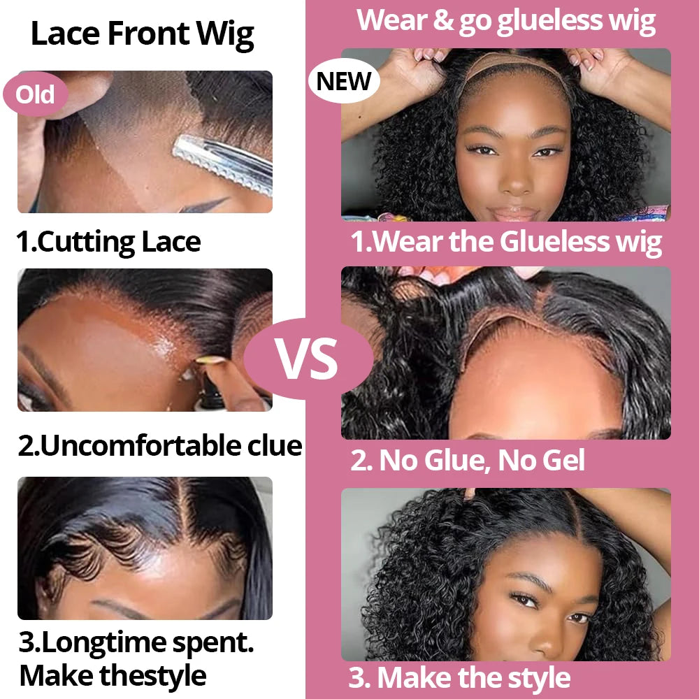 300% 13X6 13X4 HD Deep Wave Lace Frontal Wig Brazilian 40 46 Inch Water Curly Wear And Go 7x5 Glueless Human Hair Wigs For Women