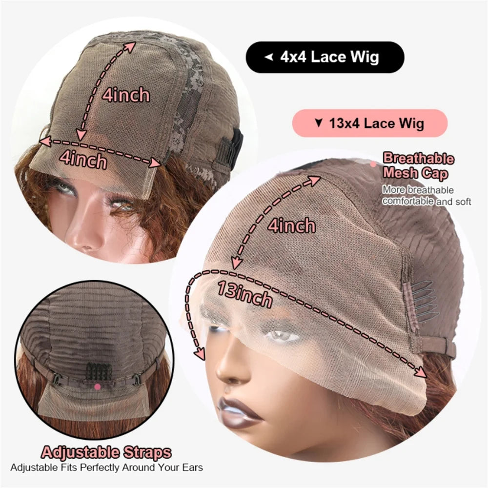 Highlight Ombre Body Wave 13x4 Lace Frontal Wig Human Hair 4/27 Lace Front Wigs 200 Density 4x4 Lace Front Wigs Human Hair Wigs