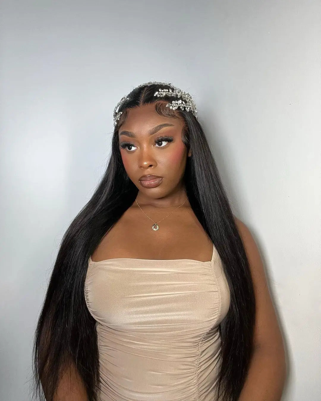 300% Density 40 46 Inch Bone Straight 13x6 HD Lace Frontal Human Hair Wigs Brazilian Transparent 13x4 Lace Front Wig For Women