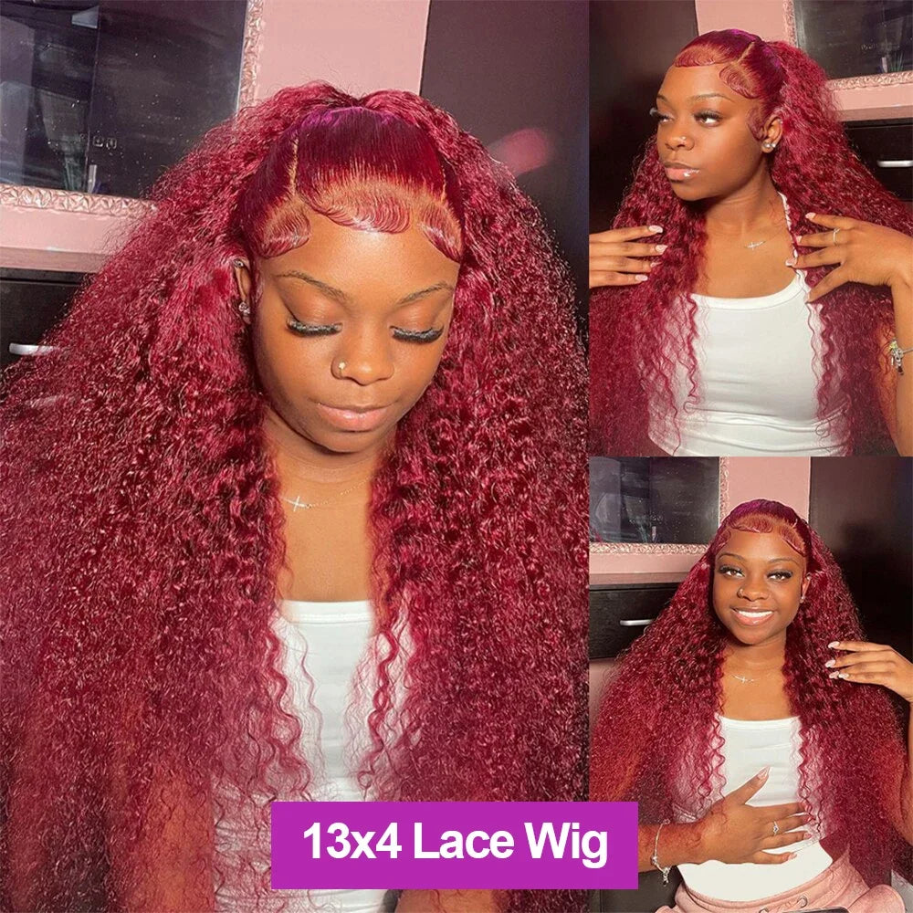 99J Lace Front Human Hair Wig 100% 36 Inch Glueless Wig Human Hair Ready to wear 7x5   Brazilian Glueless Wear And Go For Women