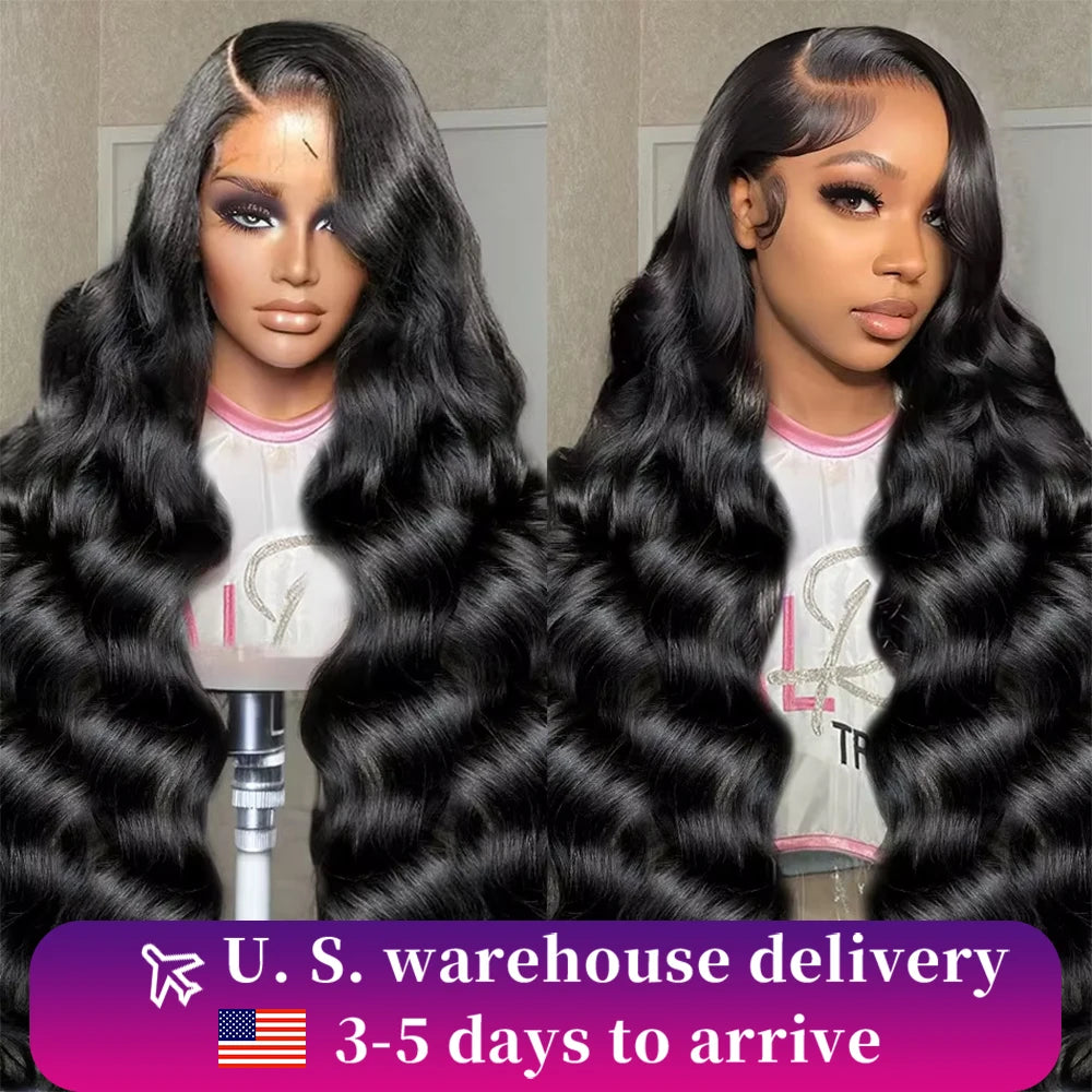 Lucky 30 36 Inch Body Wave HD Transparent 13x6 Lace Front Human Hair Wigs Brazilian 180 Density 13x4 Lace Frontal Wig For Women