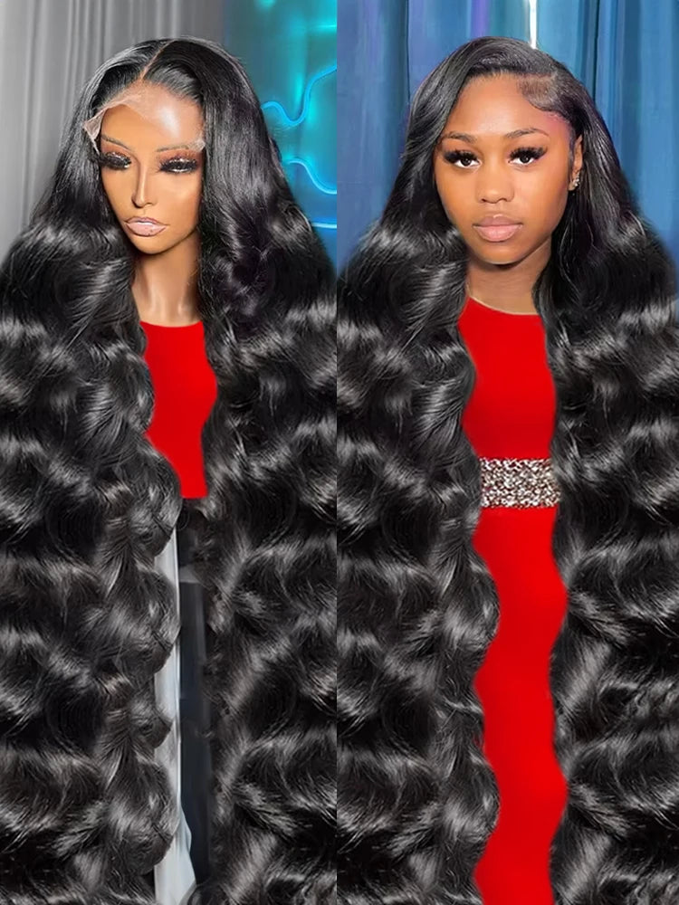 40 46 Inch 13x4 13x6 HD Body Wave Lace Frontal Human Hair Wig Brazilian 360 Full Loose Natural Wavy Lace Front Wigs 300% Density