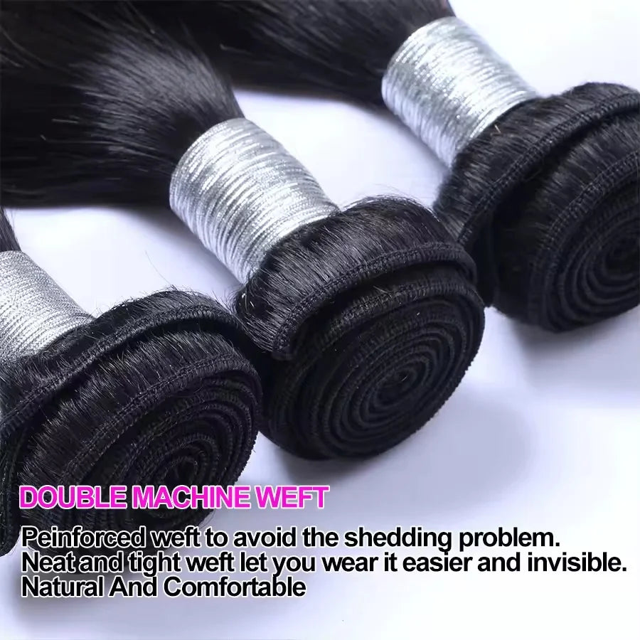 8-34 Inch Natutral Straight Human Hair Bundles 100% Brazil Human Hair Sew In Weaves Color 1/3/4 Bundles For Black Women