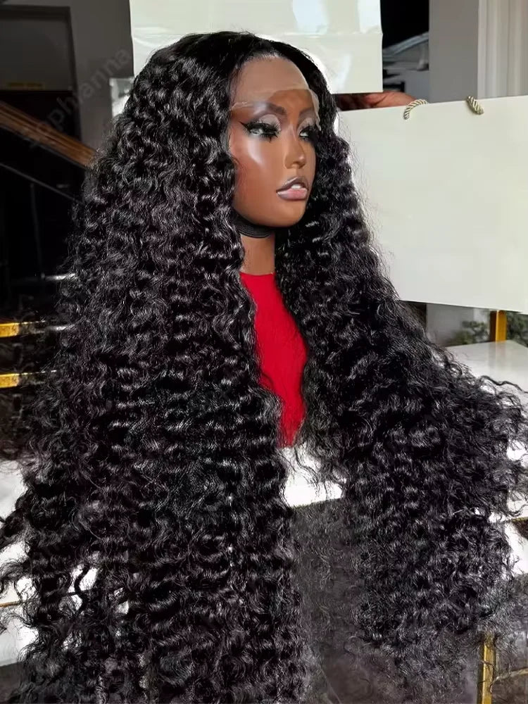 300 Density 40 Inch Deep Wave Wig Human Hair 13x4 13x6 Hd Lace Frontal Wig Water Wave Closure Wig Brazilian Curly Wigs For Women