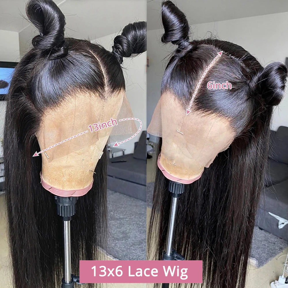 40 46 50 Inch 13x4 13x6 HD Transparent Bone Straight Lace Front Wigs 300% Density 7x5 Wear Go Glueless Wigs Human Hair For Women