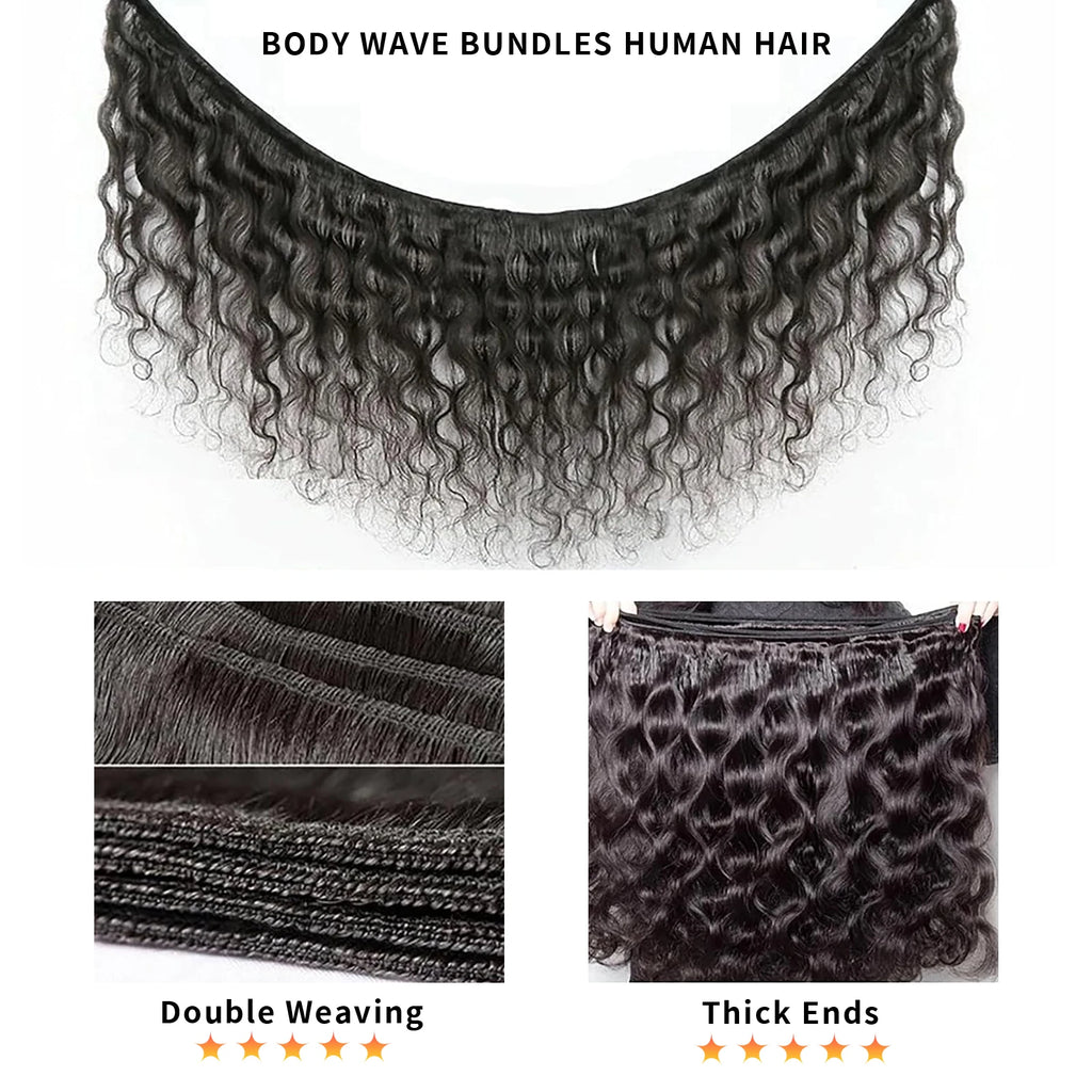 16A 30 40 Inch Body Wave Bundles Human Hair 100% Human Hair Brazilian Raw Hair Extensions 1/4/5/6 Bundles Natural Hair Remy Hair