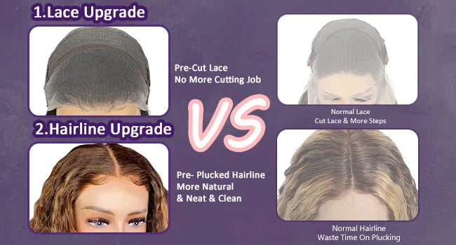 Curly Deep Wave Highlight Wigs Pre-cut Glueless 7x5 Lace Wig 4/27 Highlight Lace Front Wigs 100% Human Hair For Black Women