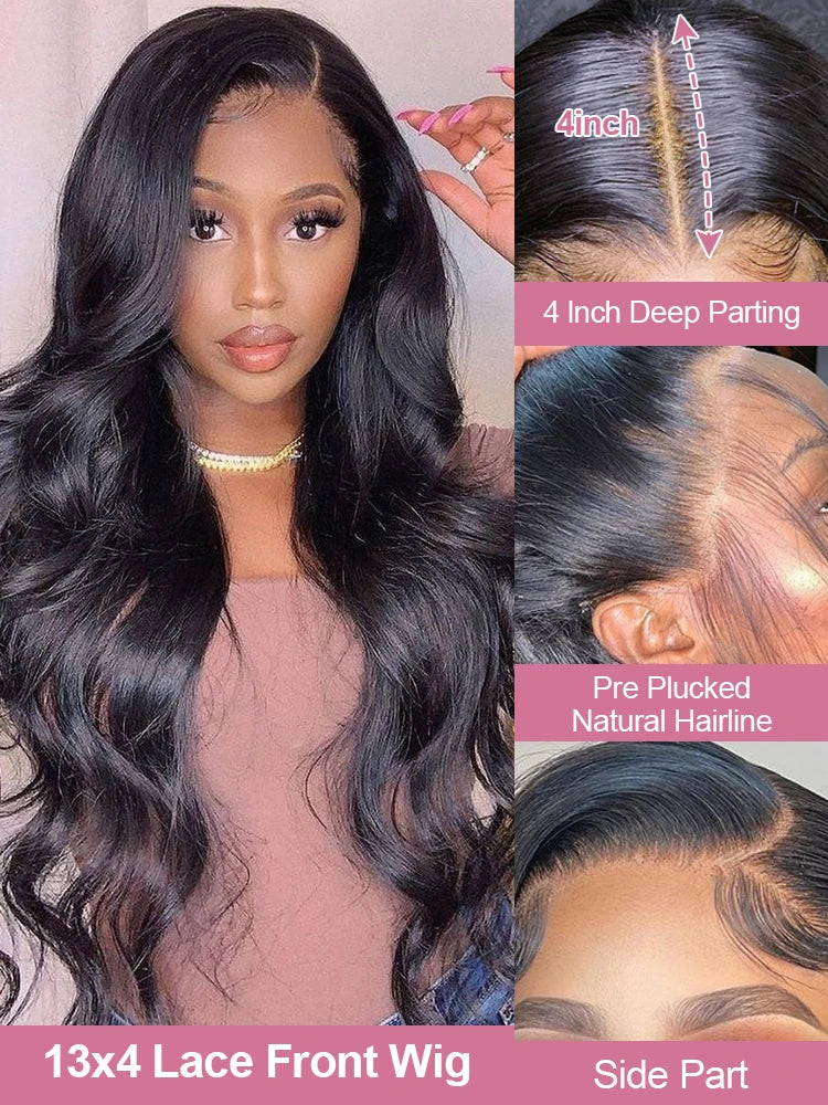40 50 Inches Body Wave 13x6 Hd Lace Frontal Wig Human Hair 300 Density Brazilian Wavy Lace Front Wigs For Women 7x5 Glueless Wig
