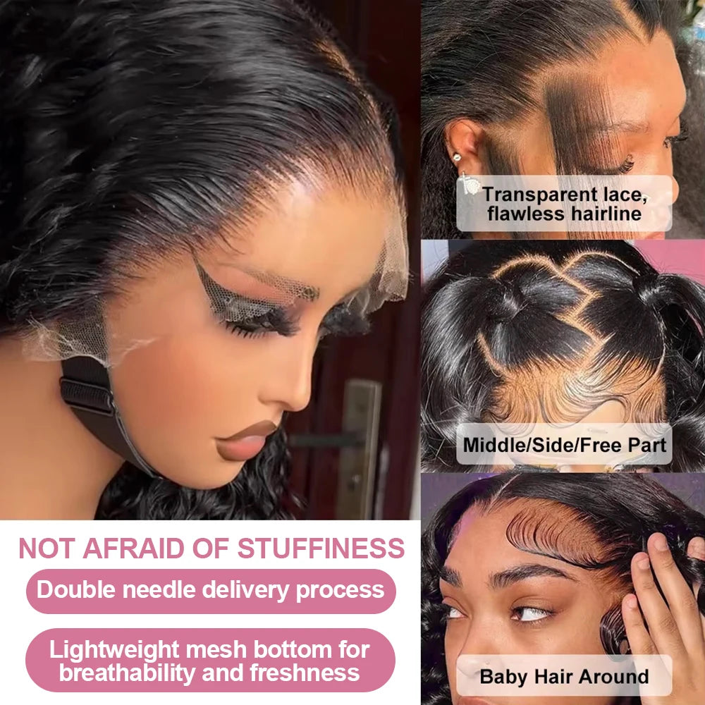 40 Inch Loose Deep Wave 13x6 HD Lace Frontal Human Hair Wig Brazilian Curly Wigs 13x4 360 Full Lace Front Wigs For Women 250%