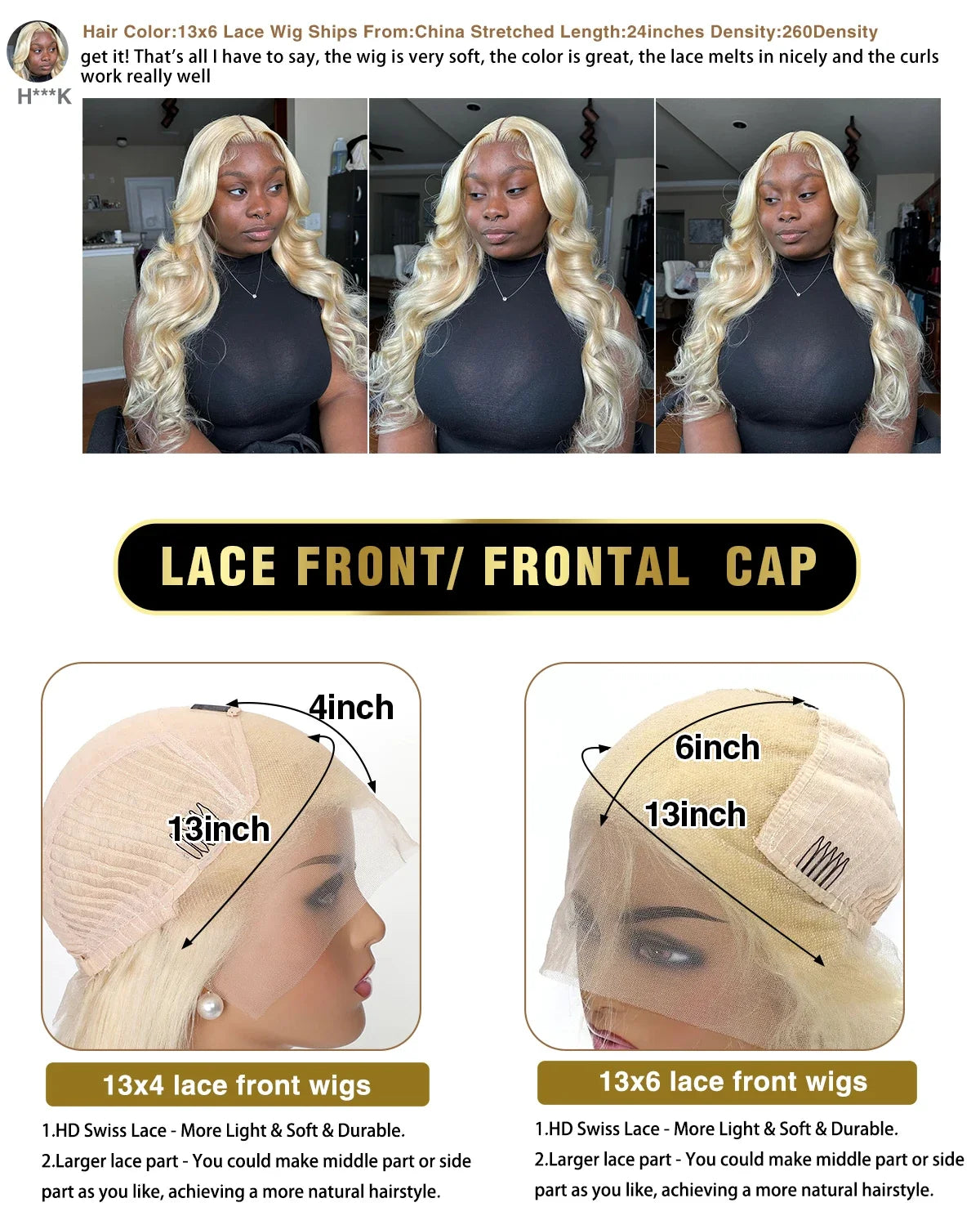 Luckathy Blonde Lace Front Wig Human Hair Body Wave 613 Hd Lace Frontal Wig 13X4 Hd Lace Wig 13X6 Human Hair Lace Frontal Wigs