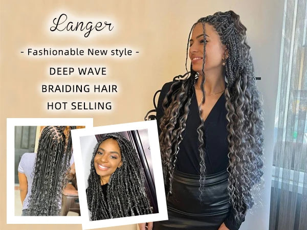 Deep Wave human hair bundle no weft bundle female hair extension 3 strands Gray human hair for real human hair braid