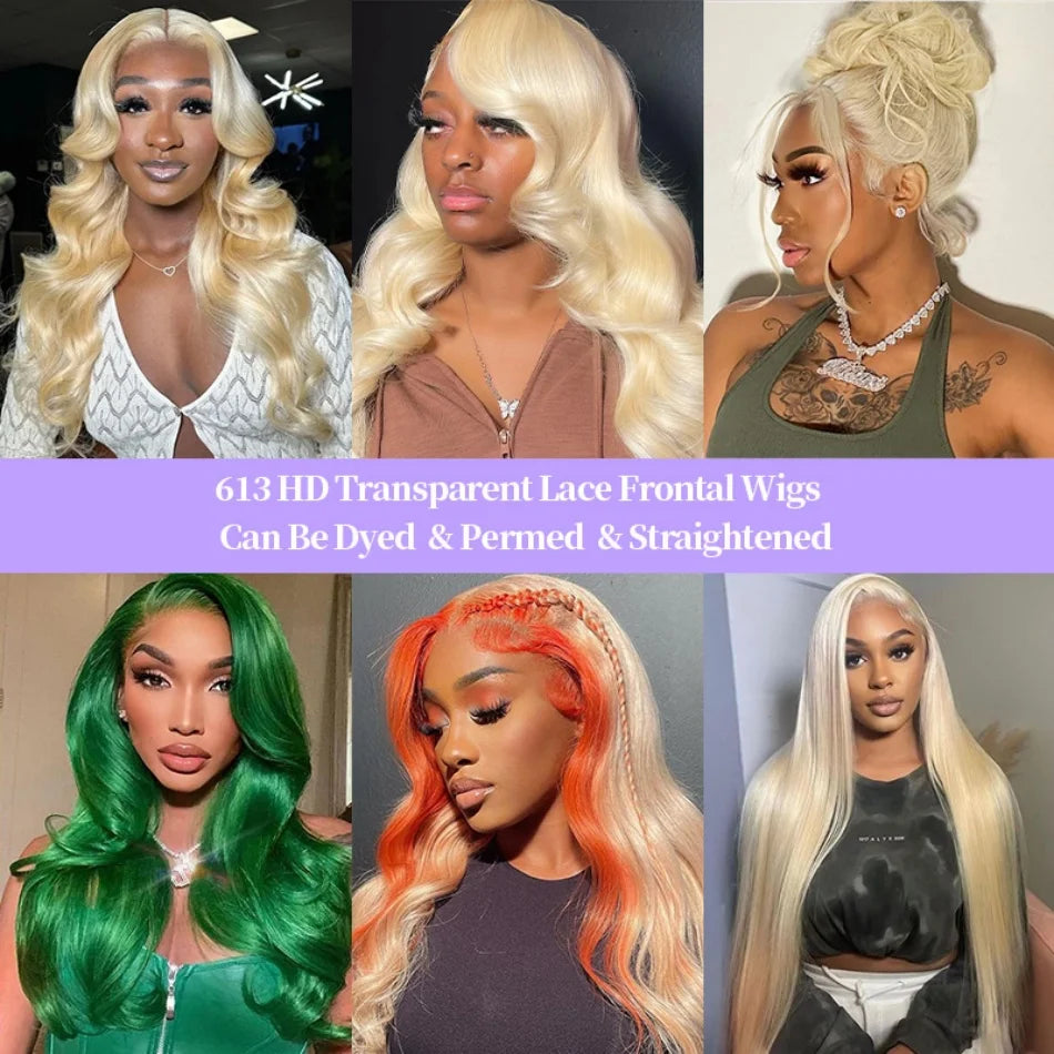 200 Density Blonde Human Hair Wig Body Wave 613 hd Lace Frontal Wig 13x6 13x4 Human Hair Lace Front Wig Brazilian Colored Wigs