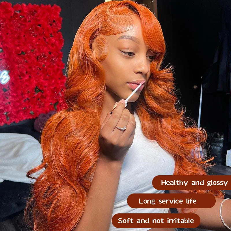 Ginger Human Hair Wig 13x6 Hd Lace Frontal Wig 30 Inch 13x4 Lace Front Orange Ginger Colored Body Wave Human Hair Wigs for Women