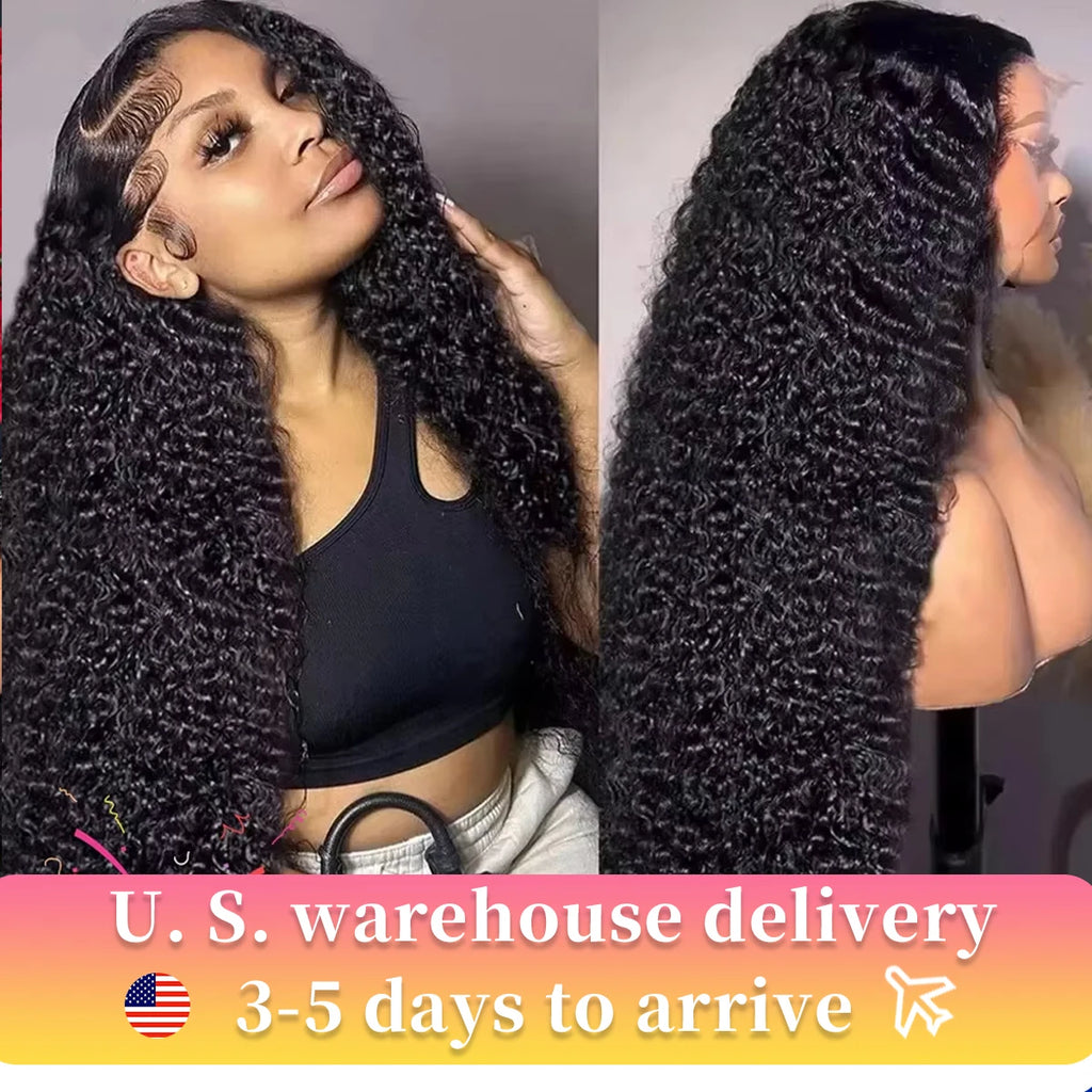 Lace Front Wig Full Water Wave Lace Front Human Hair Wigs For Black Women 32 34 Inch HD Wet And Wavy Loose Deep Wave Frontal Wig