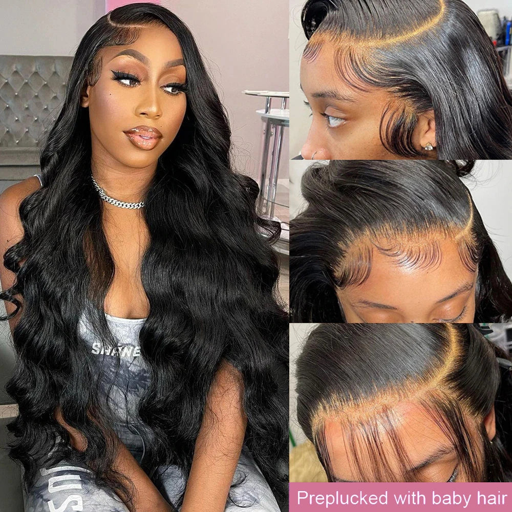 40 46 Inch 13x4 13x6 HD Body Wave Lace Frontal Human Hair Wig Brazilian 360 Full Loose Natural Wavy Lace Front Wigs 300% Density