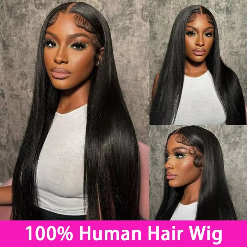 Hidden Strap 360 Lace Front Wigs Human Hair Glueless Wig Transparent Lace Front striaght Wig with Invisible Drawstring