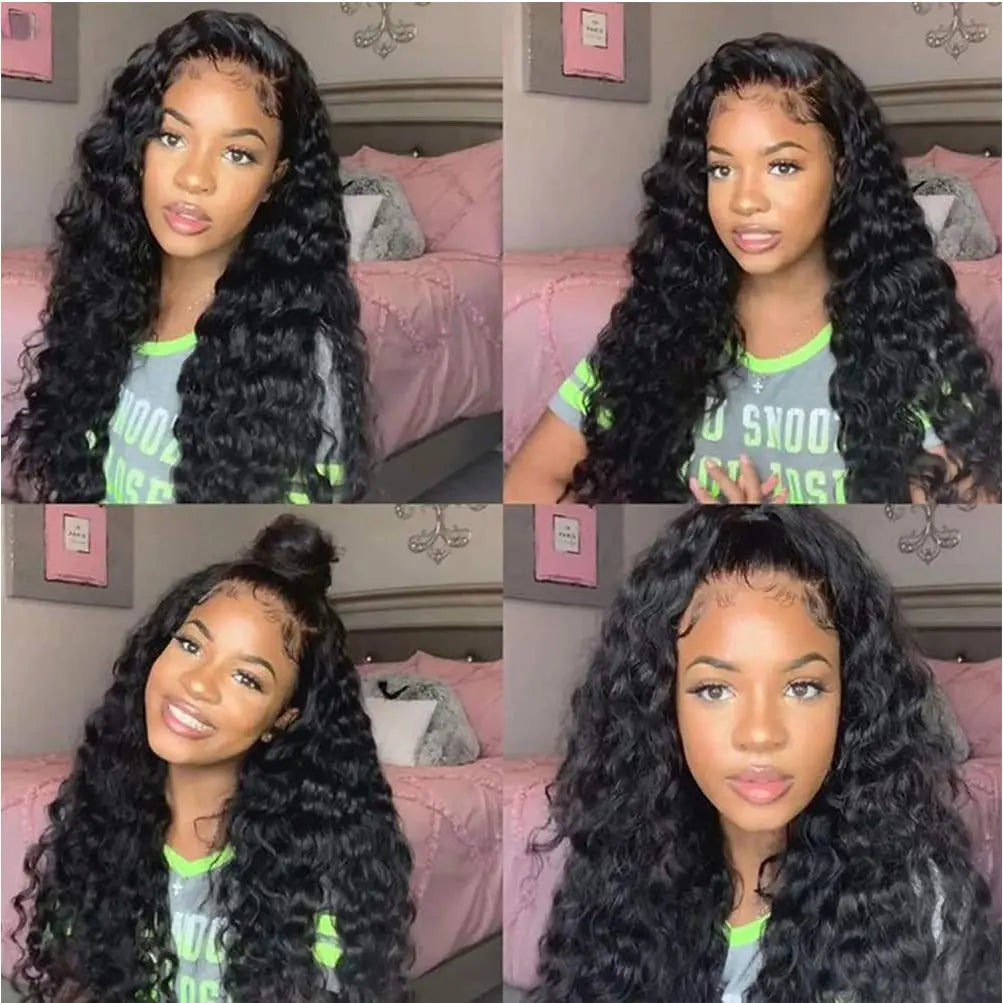 34 Inch Loose Curly 13x6 HD Transparent Lace Front wigs Human Hair Wigs For Women Brazilian Hair 13x4 Deep Wave Lace Frontal Wig