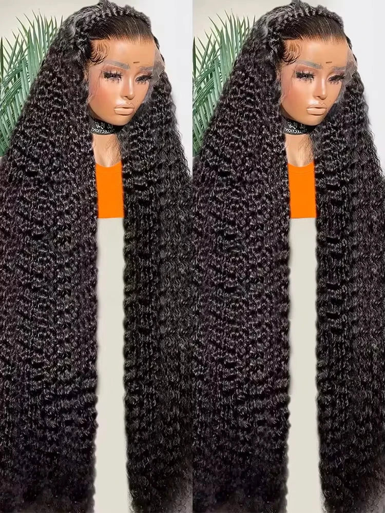 300% 13X6 HD Loose Deep Wave Lace Frontal Wig Brazilian 40 46Inch 13X4 360 Full Water Curly Lace Front Human Hair Wigs For Women