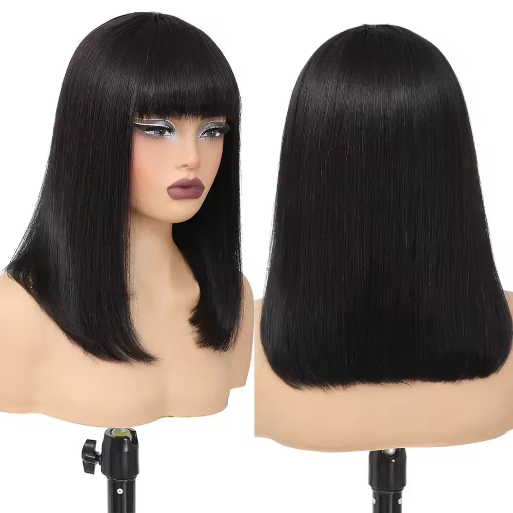 14 16Inch Short Straight Bob Wig Human 13x4 Lace Transparent 180% Frontal Hair Bob Wig PrePlucked Lace Front Human Hair Wigs