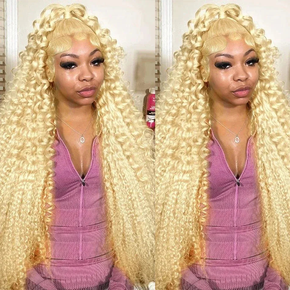 Blonde Water Wave Remy Human Hair Wig 613 hd Lace Frontal Wig 13x6 13x4 Lace Pre Plucked Brazilian Colored Curly Human Hair Wigs