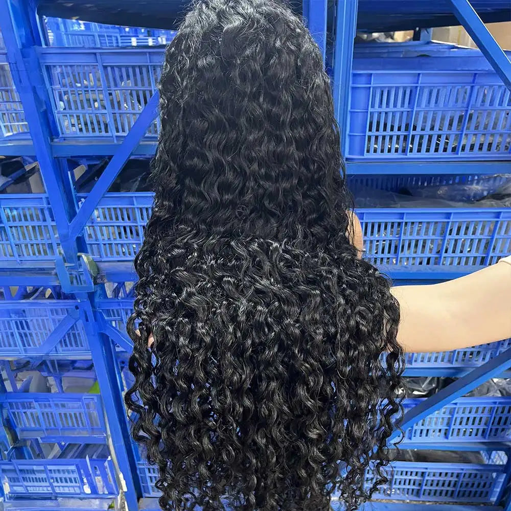 40 46Inch Deep Wave 13x6 13x4 Lace Frontal Human Hair Wig 300 Density 7x5 Water Curly Wear Go Glueless Human Hair Wigs For Women